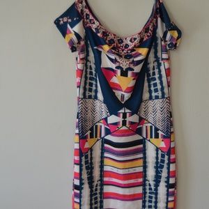 Off The Shoulder Colorful Body-con Dress